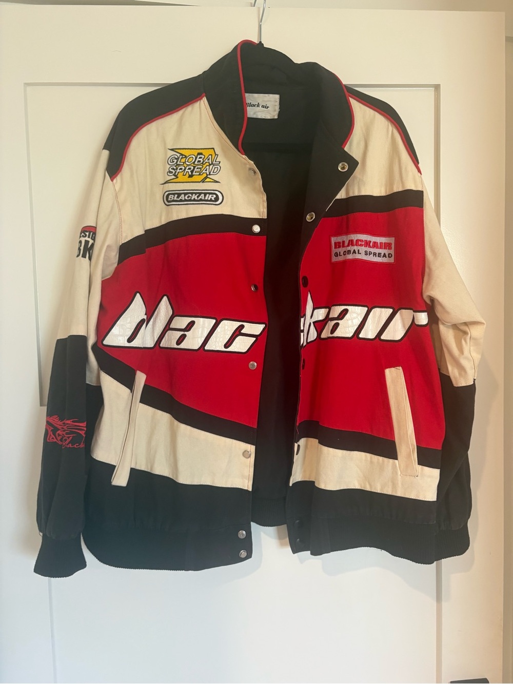 Men’s Red, Black & Cream Racing Jacket - Blackair